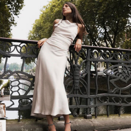 Zara saten elbise