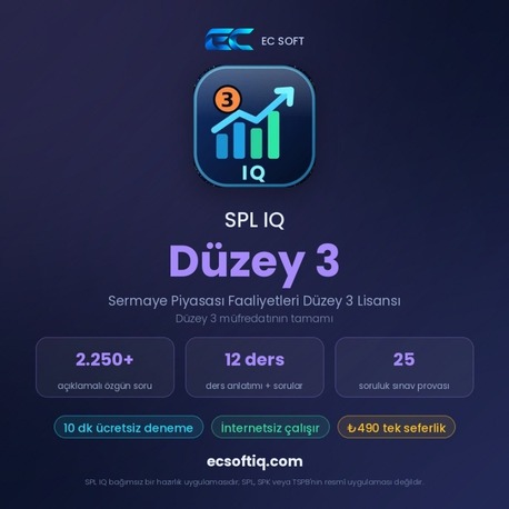 SPL IQ Düzey 3 — Sermaye Piyasası Faaliyetleri Düzey 3 Lisansı sınavına hazırlık (Android)