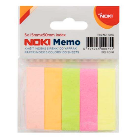 Noki Yapışkanlı Not Memo Stick Notes 15mmx50mm 100syf Renkli