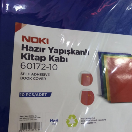 NOKİ HAZIR YAPIŞKANLI KİTAP KABI A4 10 LU MAVİ