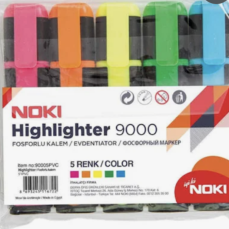 Noki 5'li Pastel Fosforlu Kalem