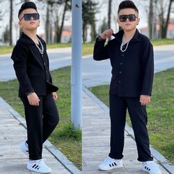 muslin kumaş gömlekli takım erkek cocuk