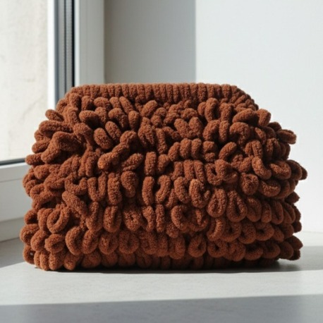 Alize Puffy El Örgüsü Bulut Çanta - Gizli Burslu Şık Clutch (Renk No: 597)