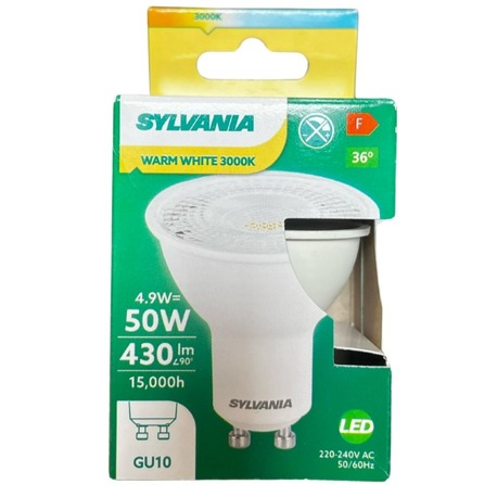 SYLVANIA WARMA WHITE 3000K GU10 DUY AMPUL 6'lı Paket 