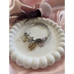 Renkli Kalpli Pandora Charm Bileklik