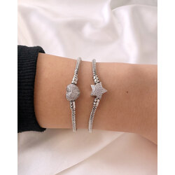 PANDORA MODEL KALP VE YILDIZ SILVER BİLEKLİK
