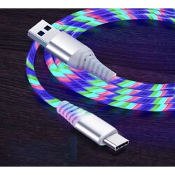 RGB IŞIKLI ŞARJ KABLOSU TYPE-C