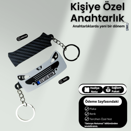 Kişiye Özel Plaka Anahtarlık / Araba Hediyesi /  Peugeot Anahtarlık