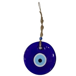 BNZASMDU Nazarlık Cam El Yapımı Mavi Nazar Boncuk Duvar Tipi Asmalık Biblo 31x14cm 1 Adet