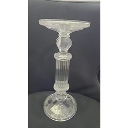 DM102 Sedef Mum Aksesuarı Cam Şamdan Mumluk Şeffaf Renk Orta Boy 30x12.5cm 1 Adet
