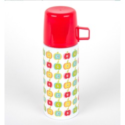 K492571 Excellent Houseware İzole Şişe 350ml Termos Elma Bardaklı Kırmızı 1 Adet