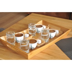 B2414 Bambu Favoritte Büyük 43x27x5,3cm Kulplu Tepsi (Paketten yalnızca 1 adet tepsi çıkar)