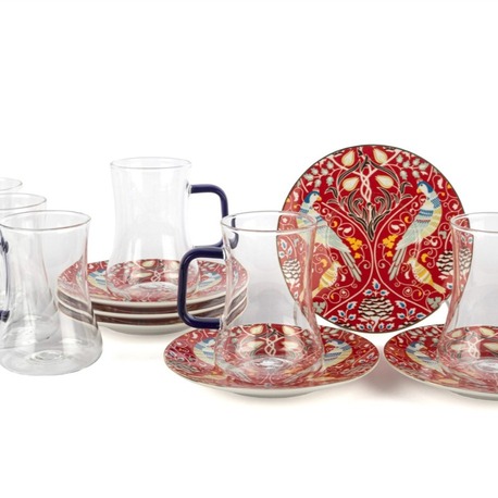P366.121614 Phoenix Red 6lı Çay Seti MUTFAK FİNCANLAR