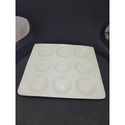 AJCKHGP-9744 27x29cm Beyaz Porselen Kahvaltılık Sunumluk İskele Meze Tabak 1 Adet