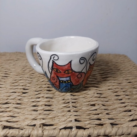 PJALE184322102025 Küçük Kupa El Yapım Seramik Çap 8 cm