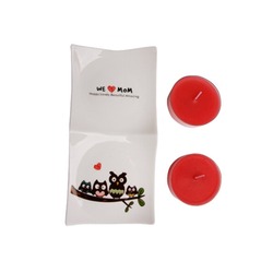 BGH06055040125 Home Tealight Kırmızı Mum Set Seramik We Love Mom 1 Adet