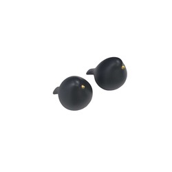 2'li Polyester SİYAH Renk Kuş Biblo Set (7,5cm çap , 8,5cm yükseklik)