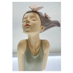 Mey Kadın Sanatı Dekorasyon Figürü Biblo 28 X 19 CM poliserin , kelebekli kadın