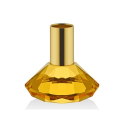 1QD-CR-038B Finnes Sarı Gold Mumluk 8x8x7,5cm Decorative Home Ev Dekorasyon 1 Adet