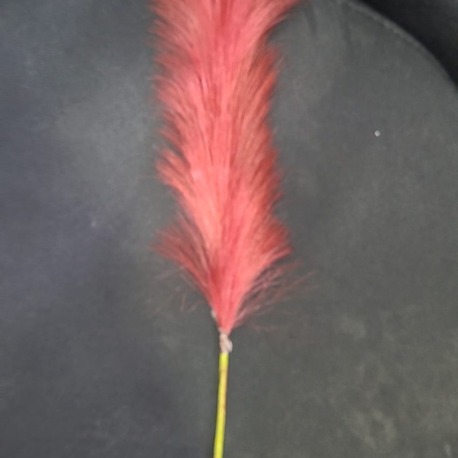 1407P264.894759 Yapay Çiçek Tüy Roven Kırmızı Pampas 1 Adet 44cm
