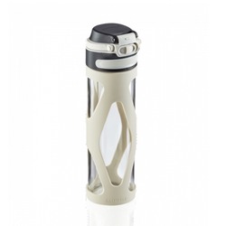 57MTR014839 Leifheit Suluk Cam Silikonlu Krem 600ml Sofra Şişe Çıkarılabilir Filtreli