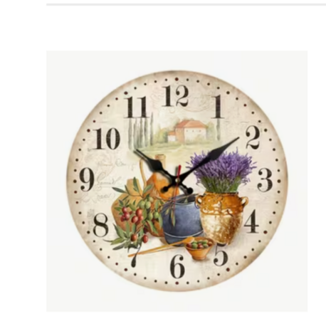 B202128012026 9,8 inç/25 cm  Mor Lavanta Tasarımı ile Modern Rustik Duvar Saati - Sessiz