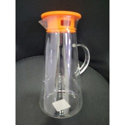 YSH09 İnce Cam Silikon Kapaklı Sürahi 23cm Ev Sofra Mutfak BPA Free Şeffaf 1 Adet