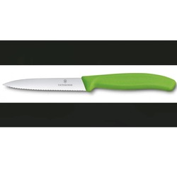 VT 6.7736.L4 Victorinox Mutfak Swissclassic 10cm Tırtıklı Soyma Bıçağı Yeşil 1 Adet