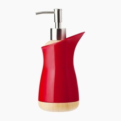 8411782431548 Vigar İspanyol Sıvı Sabunluk Kırmızı Ev Banyo Tipi Metal Ahşap Mika 20x10cm