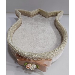 AGndl7 Havluluk Sabunluk Banyo Aksesuar 31x25cm Lale Şeklinde Çiçekli 1 Adet