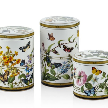 1BSF-1902MG Muse Garden 3'lü Kavanoz Set 16cm 13,8cm 10cm Porselen Vakum