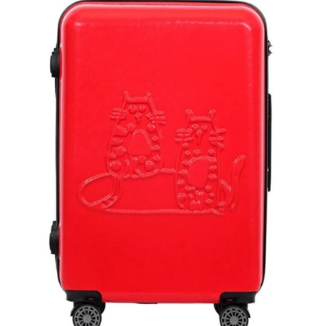BGD8681126434447 Design Cats Kırmızı Küçük Boy 20" Valiz Koleksiyon Darbelere Yüksek Direnç