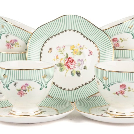 P380.104808 Splendor Florum 2'li Kahve Fincanı 90cc Mutfak Butik Porselen