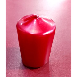 55205 Bar Mum Kısa 3,5x5cm Metalik Kırmızı Renk Kısa Pamuk Fitil Parafin Wax Dumansız 1 Adet