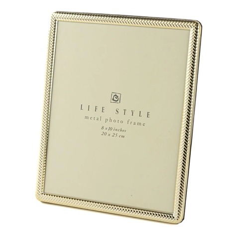 P158.390921 Gold Metal Çereve 20x25cm Dekoratif Hediyelik Life Style Photo 1 Adet