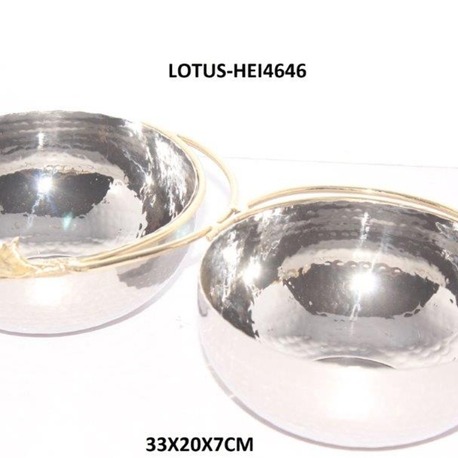 LOTUS-HEI4646 Çelik Pirinç Aksesuarlı İkili Çerezlik First Quality 33x20x7cm 1 Adet
