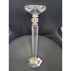HMOC.399870 Şeffaf Taşlı Mumluk 30x9cm Yeni Lüks Kristal Görünümlü Heykelcik 1 Adet 