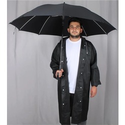 8699495903792  Siyah Fiber 10 Tel Erkek Baston Şemsiye Otomatik Mekanizma 1 Adet