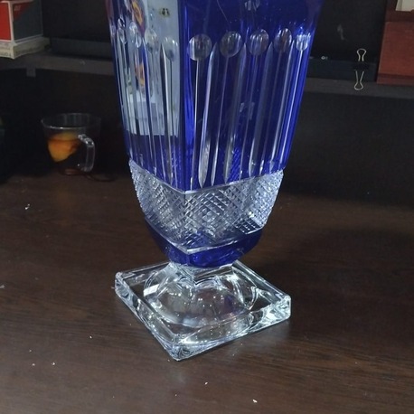 1836183115042026 kristal vazo h.33 cm Çap 20 cm Lacivert