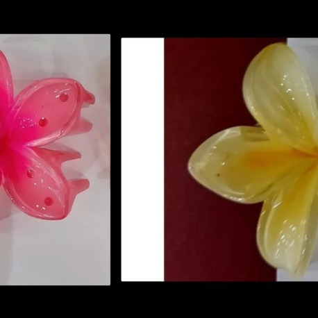 IKIZ11647508  Lotus Toka 4cm Küçük Boy Metal Sert Plastik 1. Sınıf Malzeme 2'li Fuşya Sarı 