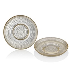 1ADC-11258-S Sarı Lawrence 6'lı Çay Tabağı Cam Mutfak Ürünü 11,5x2cm