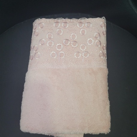 SNSENAHAVLU 82x47cm Güpürlü Havlu Pembe %100 Bambu Yerli 1 Adet