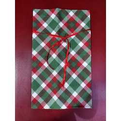 A01GUBGR Gabardin Kumaş Nazar Boncuklu Bez Kese Bağ Detaylı El Yapım 40x23cm 1 Adet