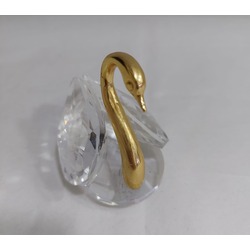 9250-MA Minik Gold Altın Renk Kuğu Kristal Cam El Yapımı 6x7cm Tekli Biblo