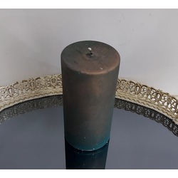 AG-200-S Yükseklik 15cm Çap 7cm Silindir Gerçek Mum Fitilli Koyu Renk 1 Adet
