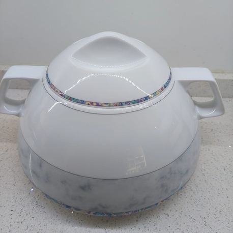 ESCH-26TNS Eschenbach Bavaria Germany 26 cm Kapaklı Porselen Tencere | Mermer Desenli Bavarian