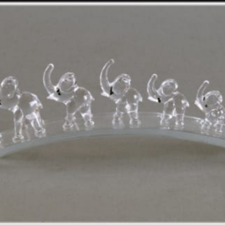 3900-CL Kristal murano şeffaf filler Eğik Plakada 20cm