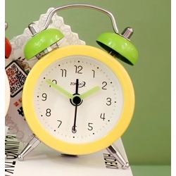 4CLC-SA201RG Gift Point Masa Üstü Çalar Saat Mini Alarmlı 2x5x8cm Metal PVC Sarı Yeşil 1 Adet