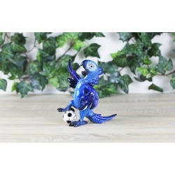 AN304YX016 Biblo Mavi Futbolcu Papağan Dekoratif Obje 14cm Polyester Joga Bonito 1 Adet