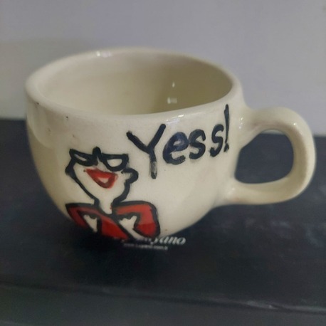 A419521 Küçük Kupa Seramik El Yapım Yükseklik 6cm Genişlik 10cm Yes Karikatür Mug 1 Adet